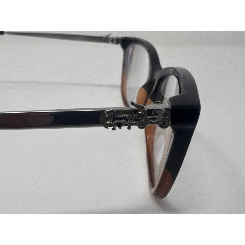Coach Eyeglass Frames HC6107 52-17-140 Black Amber Glitter Gradient 5475